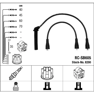 Imagen de NGK 8200 Juego de Cables Encendido 5 SAAB: 9 3 Hatchback