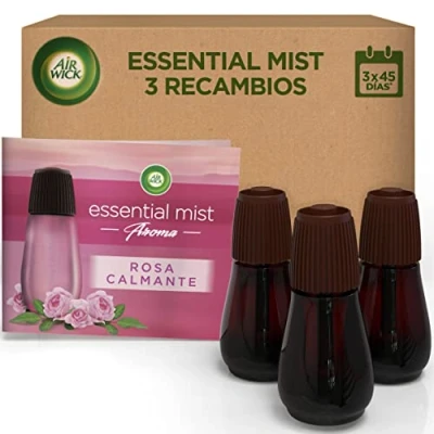 Imagen de Air Wick Essential Mist Recambio de Ambientador Difusor Aceites Esenciales con Aroma a Rosa, Multicolor, 3 x 29ml