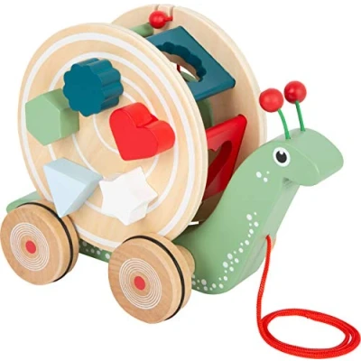 Imagen de Small Foot 11734 Caracol de Arrastre para Encajar, Madera, Juego motricidad, Aprender a Caminar, Partir 12 Meses. Toys, Color no Negro, Blanco o Gris (11734)