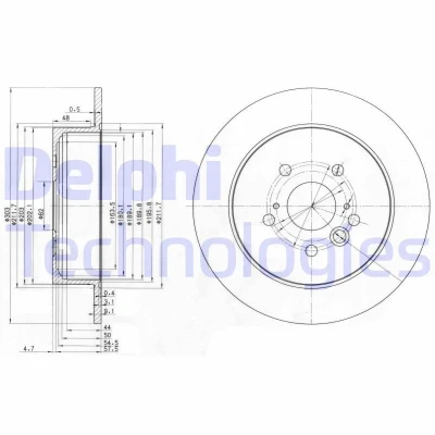 Imagen de DELPHI BG3691 Disco de freno 302 9 5 macizo aceitado sin procesar cojinete rueda, anillo sensor ABS TOYOTA: RAV4 II SUV