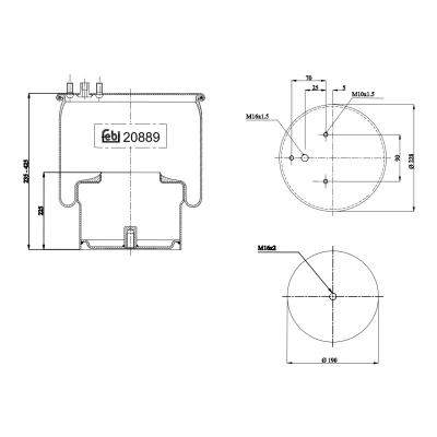 Imagen de FEBI BILSTEIN 20889 Fuelle, suspensión neumática DAF: CF 75