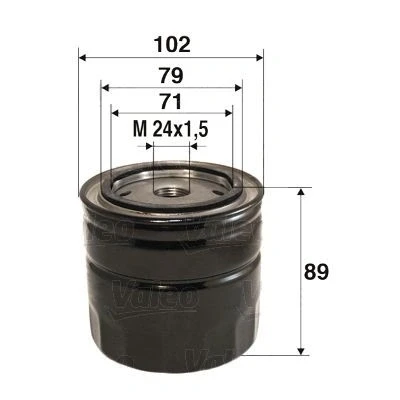 Imagen de VALEO 586061 Filtro de aceite M24x1.5 enroscable TOYOTA: Corolla VI Liftback, Starlet III Hatchback, IV Hatchback
