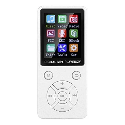 Imagen de Reproductores de MP3, Reproductor MP3 / MP4 Bluetooth estéreo portátil 1,8 Pulgadas con Funciones música/Radio/grabación/Video, Tarjeta Memoria 32G Compatible(Blanco)