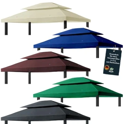 Imagen de freigarten.de Techo de repuesto para cenador 3 x 4 m, resistente al agua. Material: Panama PVC Soft 370 g/m², extra fuerte, modelo 5