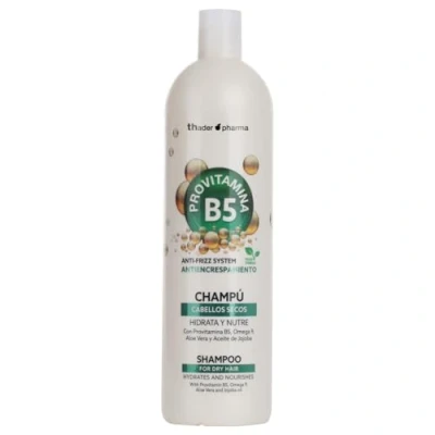 Imagen de Thader Th Pharma Champú Efecto Anti Frizz Provitamina B5, Omega 9, Aloe Vera y Aceite de Jojoba para Cabellos Secos, 1000 ml