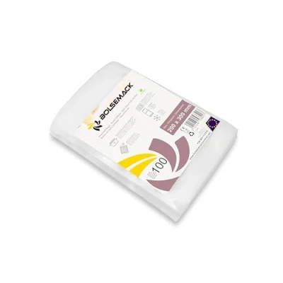 Imagen de Bolsa gofrada envasado al vacio 200x300 mm. (100 unidades) Bolsas de vacío para alimentos compatibles con Todo Tipo envasadora doméstica, Libre BPA.