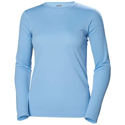 Imagen de Helly Hansen Mujer Camiseta Térmica HH Tech Crew Manga Larga, XL, Azul Brillante
