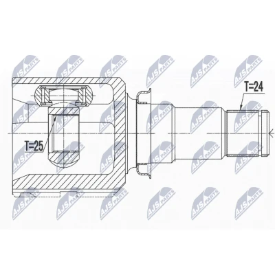 Imagen de NTY NPW TY 158 Junta Homocinética Eje delantero, derecha TOYOTA: Auris Hatchback, Prius III Hatchback