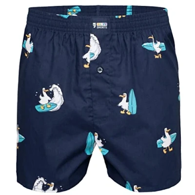 Imagen de Happy Shorts Calzoncillos tipo bóxer americano para hombre Webboxer Cactus mexicano mexicano, Surfing Seagull, M