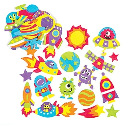 Imagen de Baker Ross Pegatinas de Espuma del Sistema Solar (Pack 12) Manualidades educativas para niños (AC111)