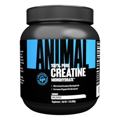 Imagen de Universal Nutrition ANIMAL CREATINE POWDER (500g) contiene monohidrato de creatina fácil absorción, retrasa la fatiga muscular, mejora resistencia del cuerpo y capacidad entrenamiento