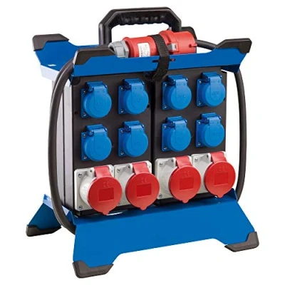 Imagen de as Schwabe STECKY DUO 1 distribuidor de corriente portátil (400 V/16 A/5 pines, 8 enchufes Schuko y 4 CEE 16 A, adaptador móvil, para interior exterior, IP44, fabricado