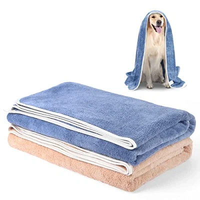 Imagen de TAIYUNWEI Toallas para Mascotas, 2Piezas Toalla de Secado Rápido Perro,Toallas Absorbentes MascotasToalla Baño MascotasSecado Rápido, Suaves y Cómodas