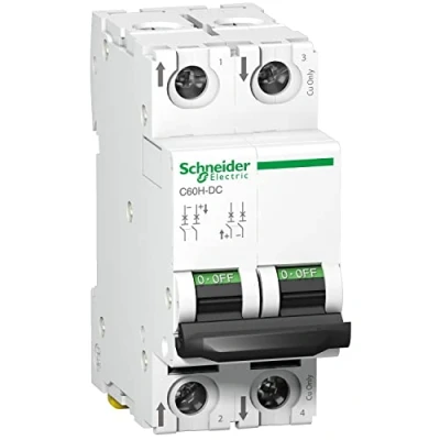 Imagen de Schneider Electric A9N61524 C60H Interruptor Automático Especial de CC, 500V, 2P, 4A, Curva C, Blanco