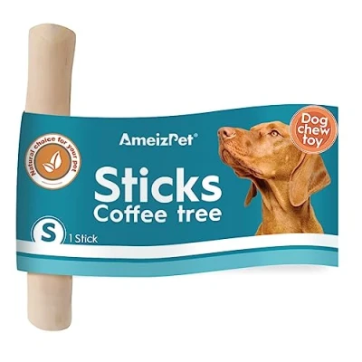 Imagen de AmeizPet Palo De Madera Café Hueso para Perros, Palos Cafe Perros Larga Duración, Natural Juguete Perro 1 Pieza, S Tamaño