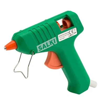 Imagen de SALKI Pistola de Encolar Mini Aplicador Silicona Caliente con Soporte. Compatible Barras Cola Termofusible 7,5mm Diámetro, Potencia 25W, 240V