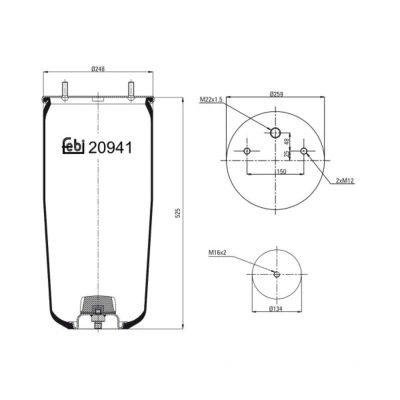 Imagen de FEBI BILSTEIN 20941 Fuelle, suspensión neumática