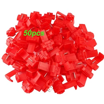 Imagen de QitinDasen 50Pcs Rápido Empalme Cable Conectores, Conectore Rama Eléctricos, Terminales de Crimp Electrical (Rojo)