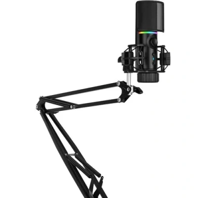 Imagen de streamplify Mic Arm Microfono Streaming con Brazo Micrófono PC USB Incluye Soporte Modos de iluminación RGB Captación cardioide