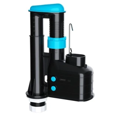 Imagen de SPARES2GO Sifón de inodoro doble descarga ajustable 7.5 a 9.5 pulgadas, palanca desbordamiento interno para cisterna