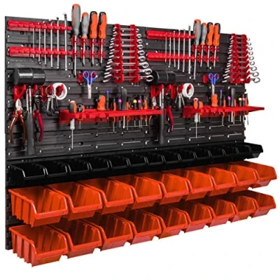 Imagen de Lagersystem Estantería de pared (1152 x 780 mm, 32 unidades) Cajas apilables, estanterías almacenaje, placas extrafuertes