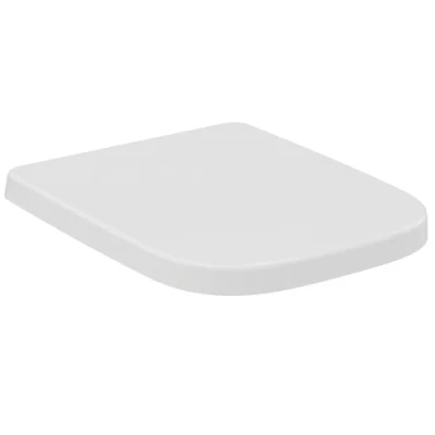 Imagen de Ideal Standard i.life A Asiento con tapa de inodoro, Diseño envolvente, Angular, cierre amortiguado y opción liberación rápida, Duroplástico, Blanco