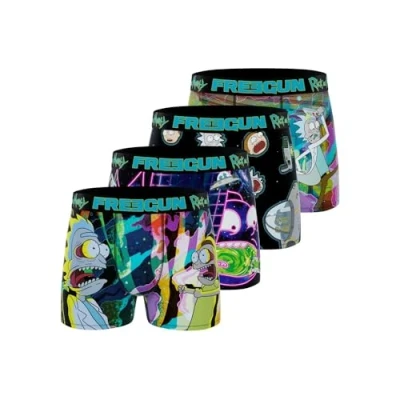 Imagen de FREEGUN Calzoncillo Ropa Interior Hombre Microfibra Rick and Morty (Paquete de 4)