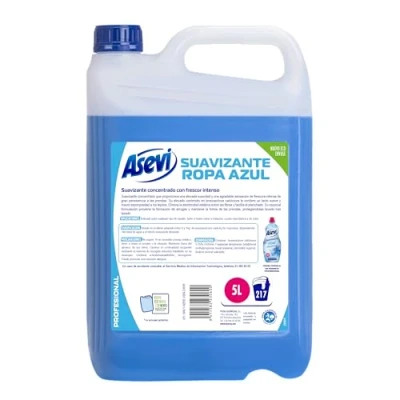 Imagen de Asevi Suavizante Azul Concentrado para Lavadora Frescor Intenso y Duradero Extra de Suavidad una Ropa Suave Esponjosa Apto Todo Tipo Tejidos 217 Lavados 5 Litros