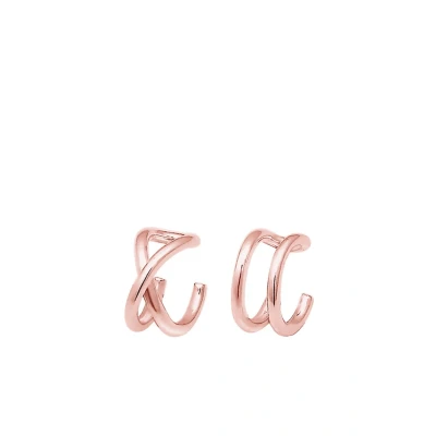 Imagen de Elli 2 PACK Crossed Pendientes, Mujer, Talla: One Size, Pink gold