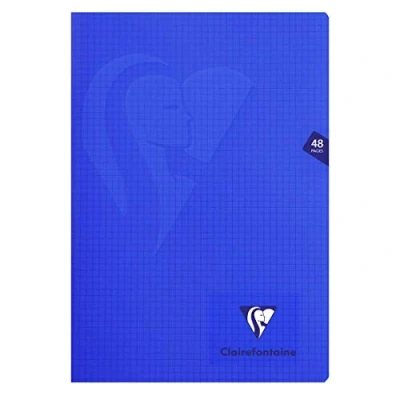 Imagen de Clairefontaine 303522C Cuaderno grapado Mimesys, A4 21 x 29, 7 cm, 120 páginas pequeñas baldosas con márgenes, Papel blanco 90 g, Cubierta polipro color aleatorio