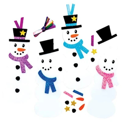 Imagen de Baker Ross FE951 Snowman Mix &amp; Match Juego de 8 marcapáginas para hacer tu propio libro marcas niños, manualidades y Navidad niños
