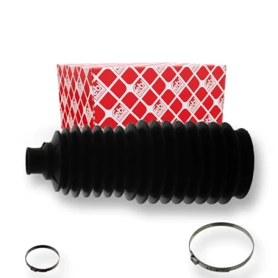 Imagen de FEBI BILSTEIN 38740 Juego de fuelle, dirección Termoplástico Eje delantero, izquierda, derecha con abrazaderas PEUGEOT: 207 Hatchback