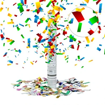 Imagen de Relaxdays, 40 cm Cañón, Altura entre 6 8 m, Lanzador confeti, Regalo de bodas, Decoración, Multicolor, color (10020854)