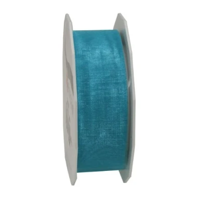 Imagen de C.E. PATTBERG SHEER cinta regalo de organza color turquesa, 25 m decorativa para envolver regalos, mm ancho, decoración y manualidades versátiles creativas