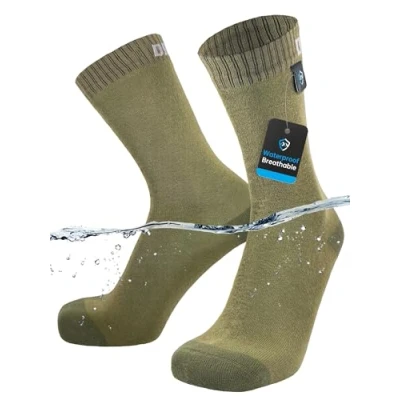 Imagen de DexShell Calcetines Ultra Thin Crew Verde Oliva Medianos, M para Hombre