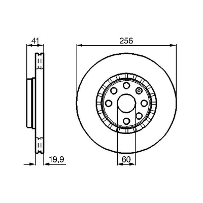 Imagen de BOSCH 0 986 478 535 Disco de freno 255,9 19,9 6 100 ventilado, ventilación interna aceitado con tornillos OPEL: Astra F CC, Corsa B Hatchback