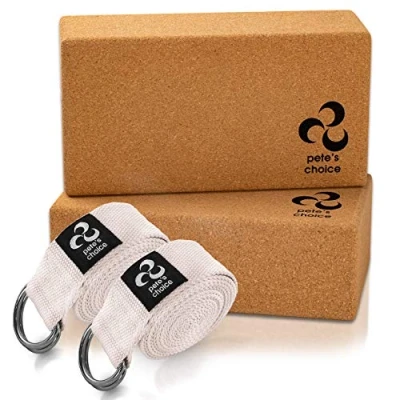 Imagen de bloques de corcho y correas Yoga natural I 2 cinturon Cork Block firmes sólidos Eco Friendly en casa