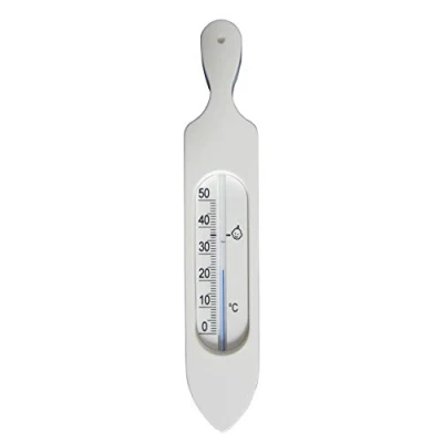 Imagen de TFA Dostmann Termómetro de baño analógico 14.3018.02 sin BPA con líquido medición natural, color blanco, 37 x 11 195 mm