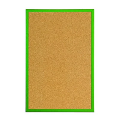 Imagen de Bi Office Tablón de Anúncios Corcho, Tablero con Marco MDF Verde, 40x30 cm