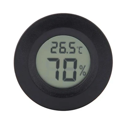 Imagen de Mini termómetro Higrómetro para reptiles, electrónica digital LCD Medidor de temperatura humedad mascotas incubadoras Interior Reptiles(Black)