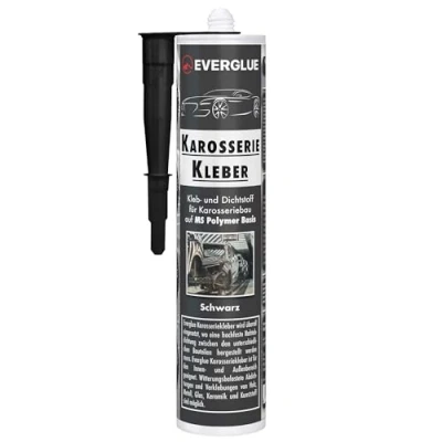 Imagen de adhesivo para carrocería, 1 K, MS, de montaje, resistente a los rayos UV, color negro, cartucho MS Polymer, elástico extra fuerte y sellador pegar sellar en la construcción