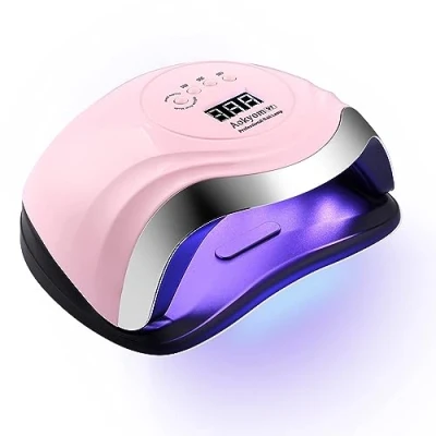 Imagen de 168W Lámpara LED Uñas,Aokyom Lampara Secadora /UV,Gel Curado Máquina 36LED y Pantalla con 4 Temporizador de 10s,30s,60s 99s Para Manicura Pedicure Hogar Salón(Rosa plata)