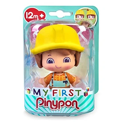 Imagen de Pinypon My First, Figura Constructor, muñequito con traje de obrero 2 piezas, juego profesiones y emociones, regalo para bebés 12 meses desarrollar destreza manual, FAMOSA (700016640)