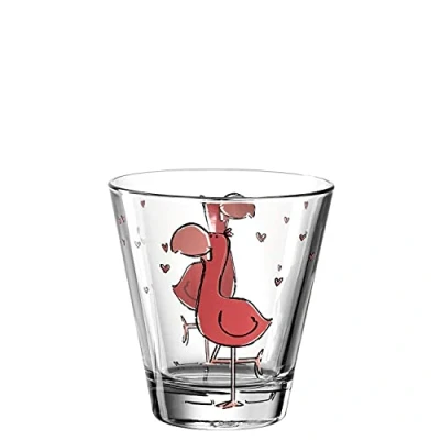 Imagen de Leonardo Bambini 017904 Vaso de cristal para niños con diseño animales, apto lavavajillas, 1 unidad, 215 ml