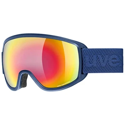 Imagen de uvex topic FM sphere, gafas de esquí unisex, antidistorsión y antivaho, visibilidad sin distorsiones, navy matt/rainbow rose, one size