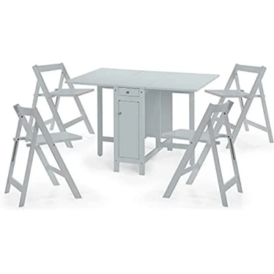 Imagen de Julian Bowen Juego de comedor compacto Savoy, gris claro