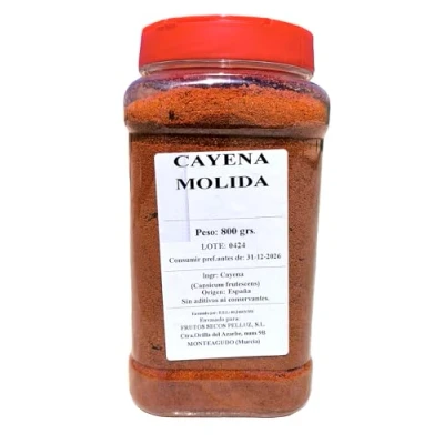 Imagen de cayena Molida 800 gr origen españa en polvo pelluz cayenne