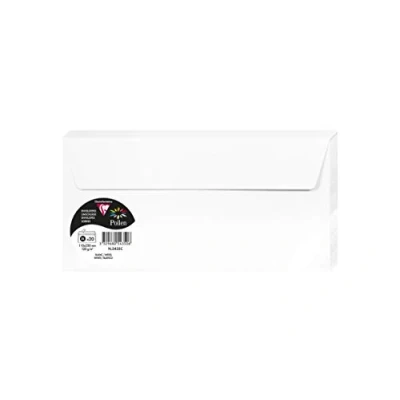 Imagen de Clairefontaine 5435C Un Paquet de 20 Enveloppes Pollen Format DL (11x22cm) 120 g Auto Adhésives Blanc