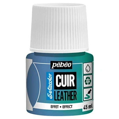 Imagen de Pebeo Setacolor cuero Pintura acrílica para y polipiel Personalización de bolso, zapato, zapatilla Resistente a los arañazos, pliegues al frote Efecto duocromo Azul/Verde 45 ml