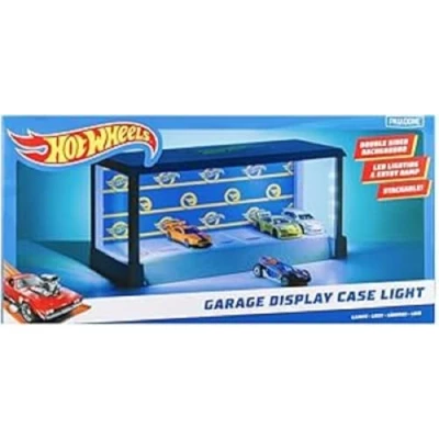 Imagen de Paladone Hot Wheels Luz de garaje y exhibición Producto oficial Mattel, estuche iluminado con capacidad para 7 coches, fondo personalizable, regalo coleccionistas